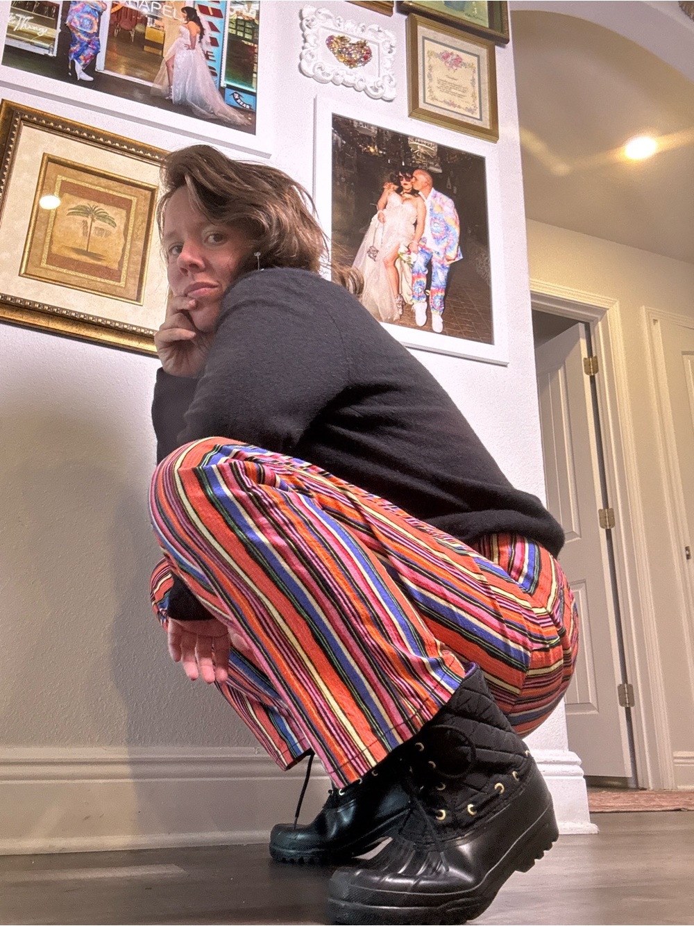 Free People In My Feelings Striped Pull-On Pants Multicolor Linen Blend pockets